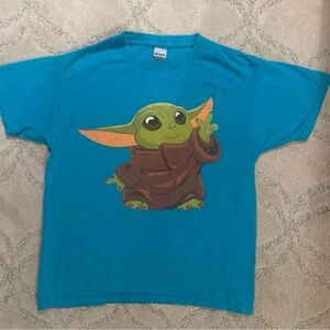 Kids Teal T-Shirt with Character Grogu